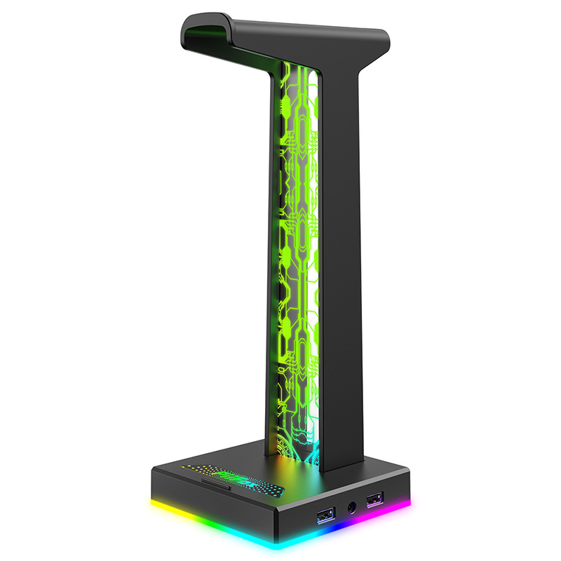 Headset Stand - Stands Headphone Gaming RGB dengan Port