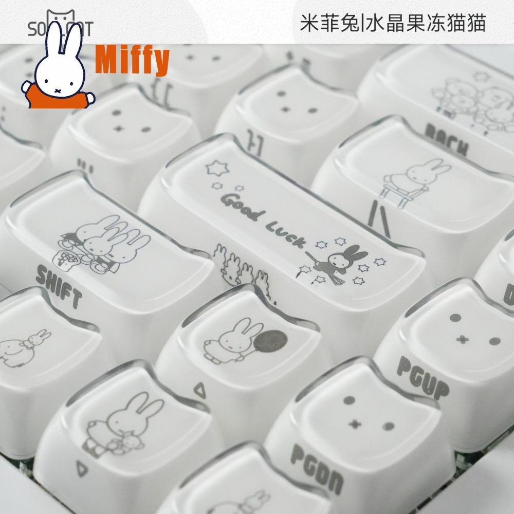 Pc Gaming Keyboards - Kawaii Miffy Keycaps Kelinci Lucu Penutup