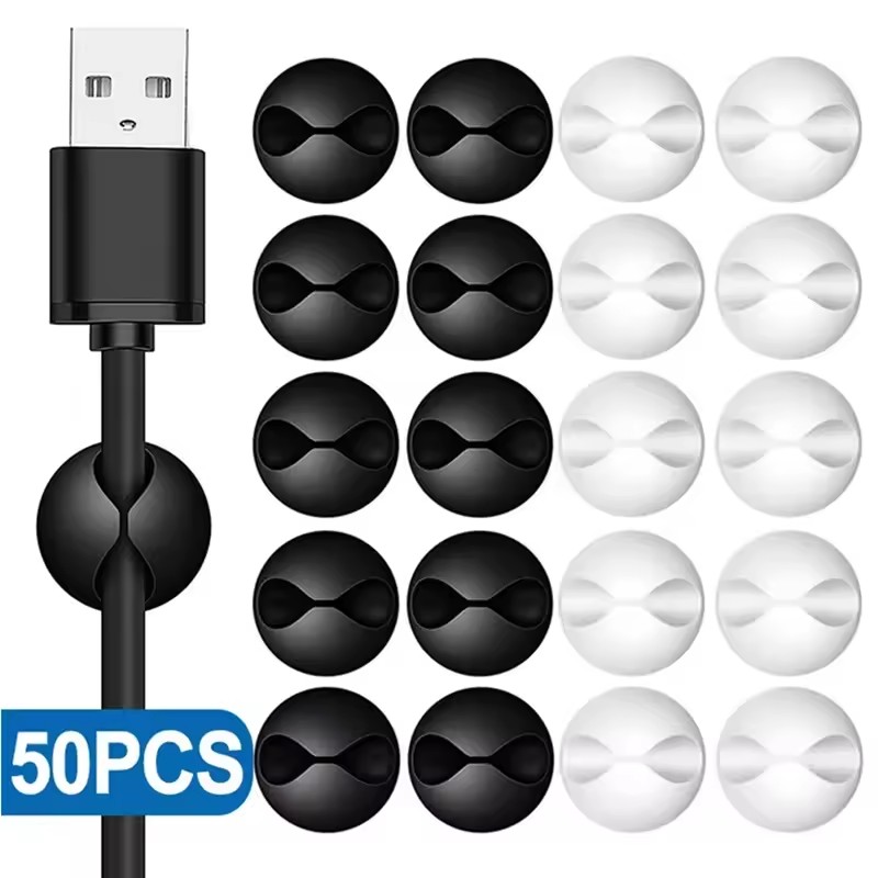 Headset Stand - 5/50 Buah Klip Kabel Dinding Desktop