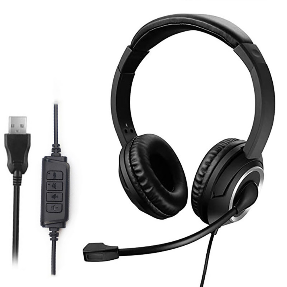 Pc Gaming Center - Headset USB 3.5mm untuk Call Center