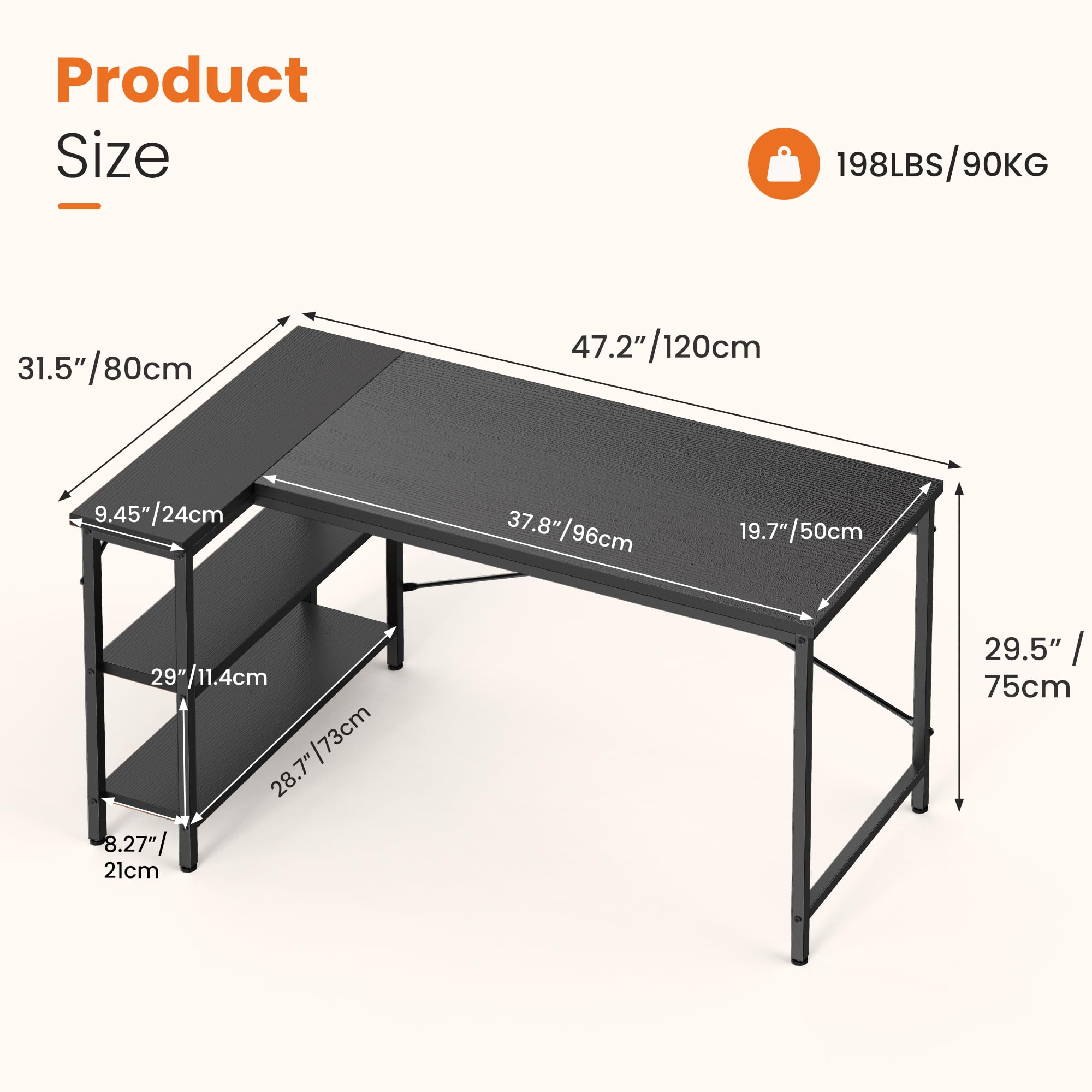 Meja Komputer Bentuk L JHK 47  - Pc Gaming Center ulasan dan harga