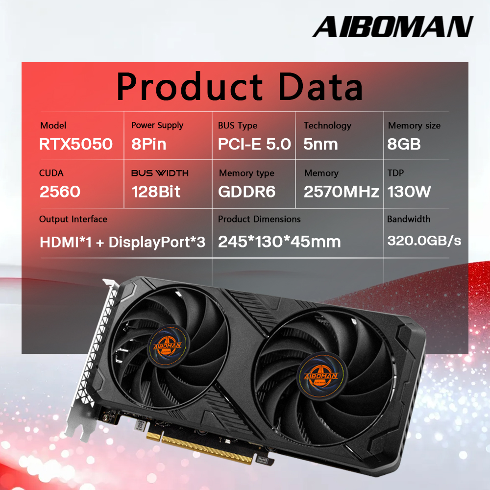 Kartu Grafis AIBOMAN RTX5050 8 - Pc Gaming Vr ulasan dan harga