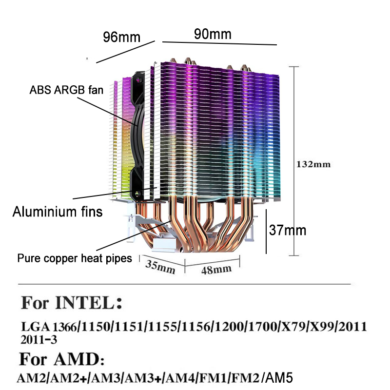 Kipas Pendingin CPU ARGB 90MM  - Pc Gaming Center ulasan dan harga