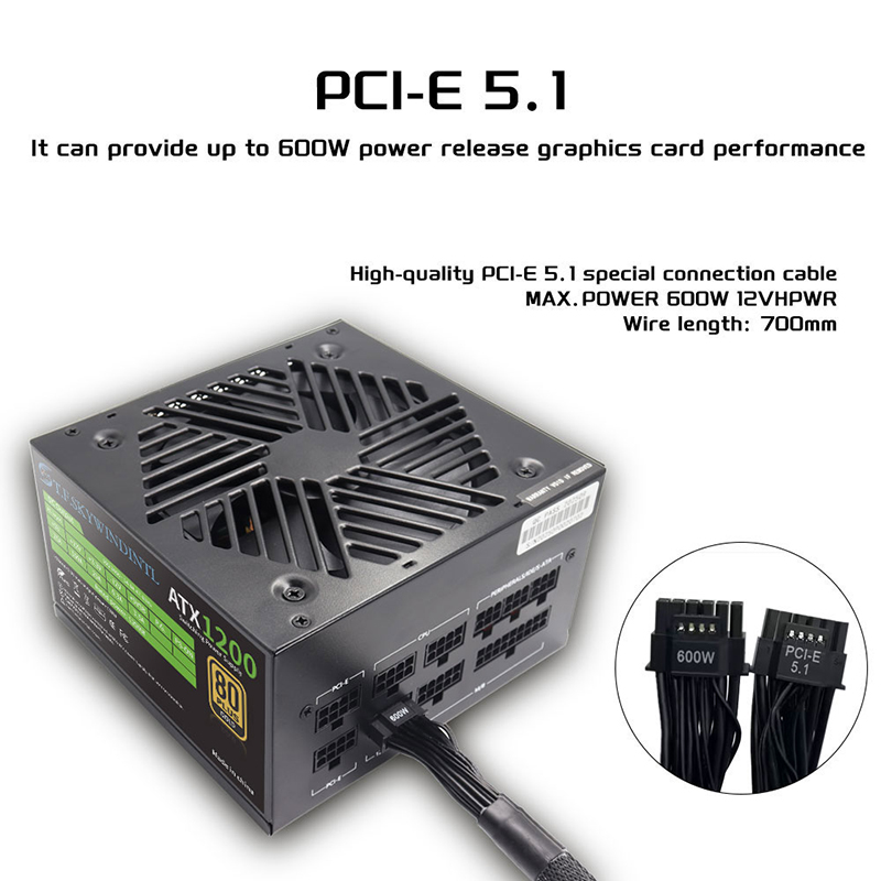PCIE catu daya PC 5.0 1200W, P - Pc Gaming Watt ulasan dan harga