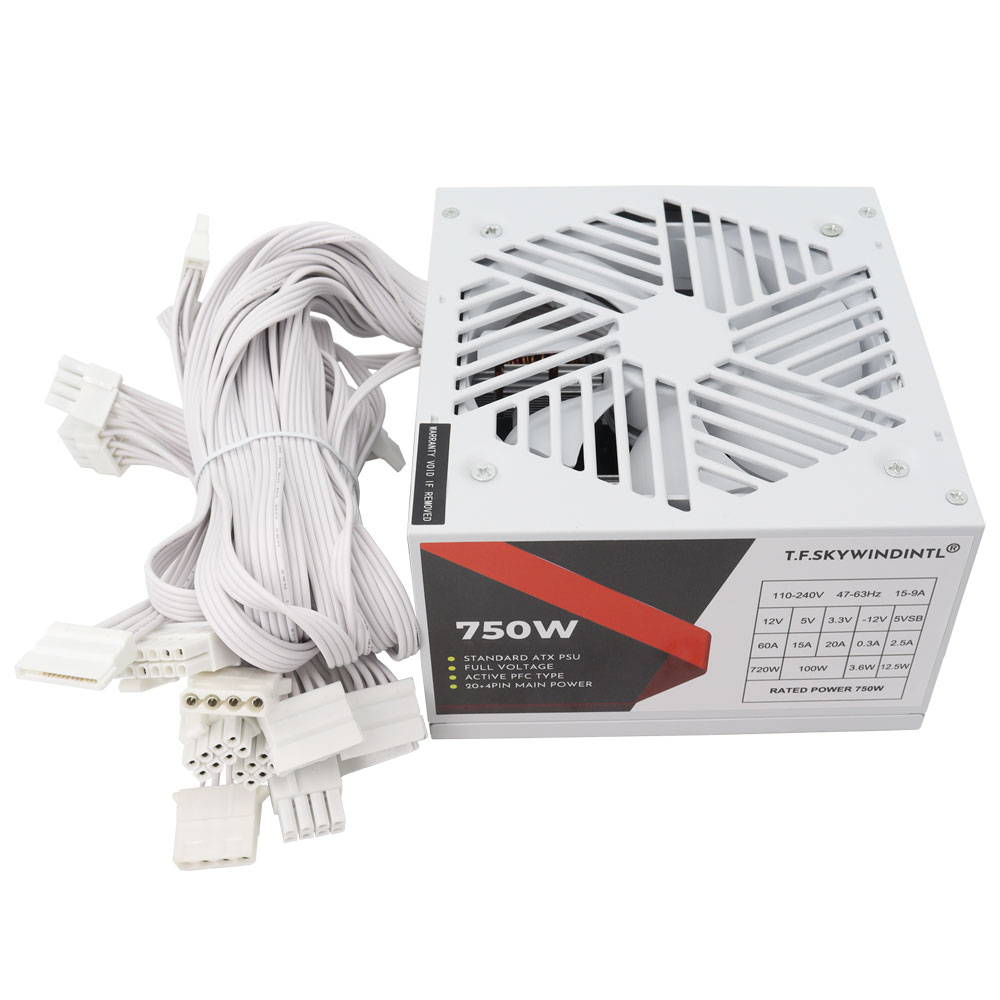 PSU PC Putih 750W untuk Komput - Pc Gaming Watt ulasan dan harga